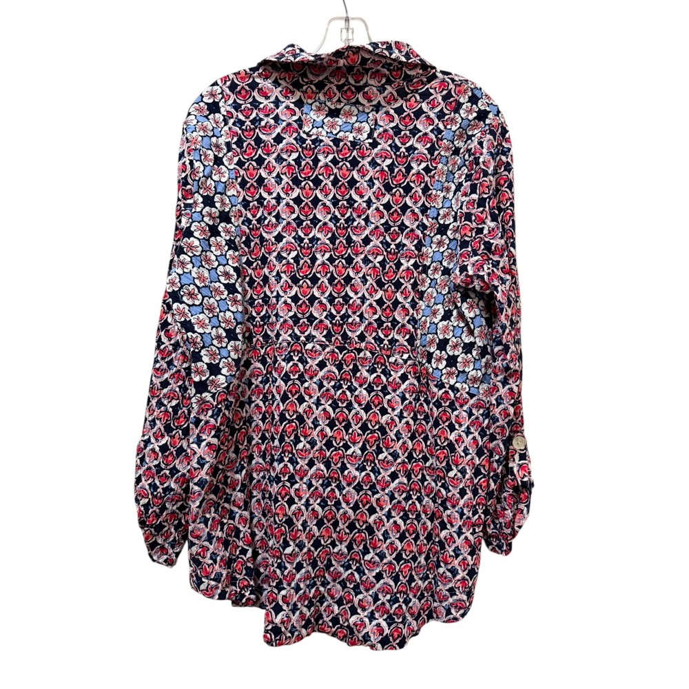 Habitat Medium Boho Indie Lagenlook Preppy Medallion Floral Button Down Shirt - Picture 3 of 5